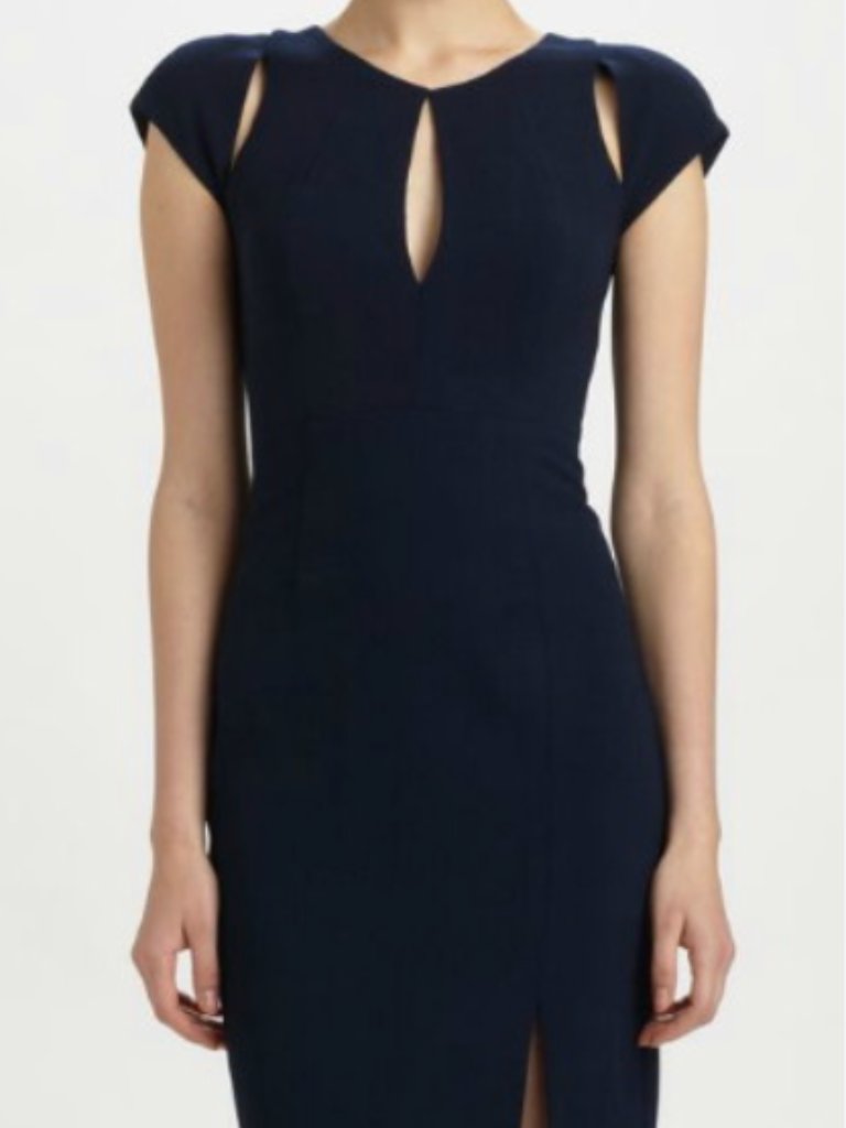 Black Halo Eddie Sheath Dress Navy Seen On Connie Britton Size 8